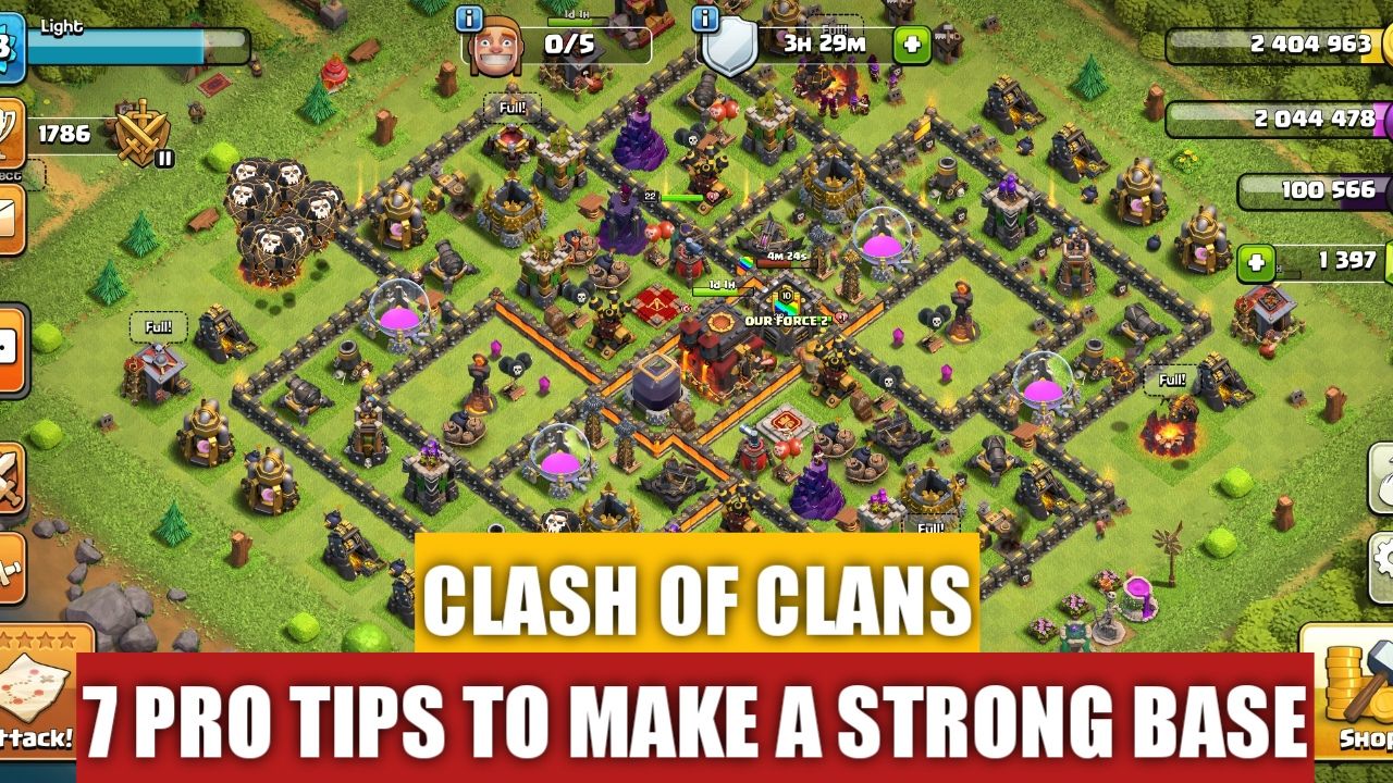 Clash of Clans strategic base building and defense layout